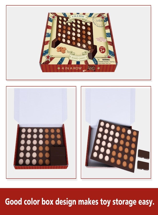 GOTHINK Wooden Four in a Row Game, Classic Strategy Game for Kids and Adults, Perfect for Family Picnics, Camping, Great Travel Game - Image 5